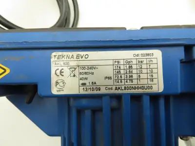 Seko AKL 800 Tekna EVO Diaphragm Metering Pump 14.5-174PSI 1.85-4.75Gph 100-240V