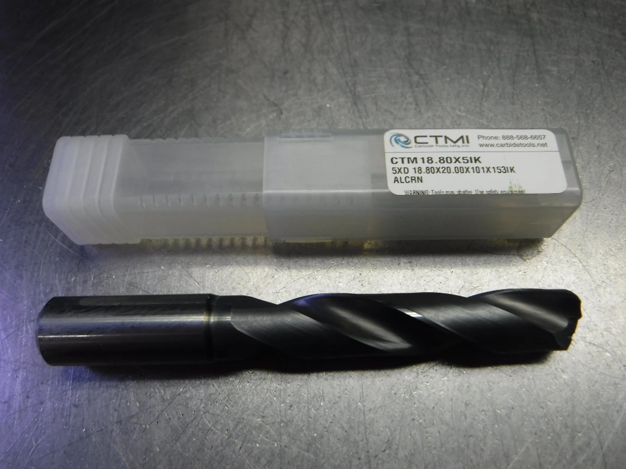 CTMI 18.80mm Coolant Thru Carbide Drill 5xd 18.80x20.00x101x153IK ALCRN (LOC3233B)