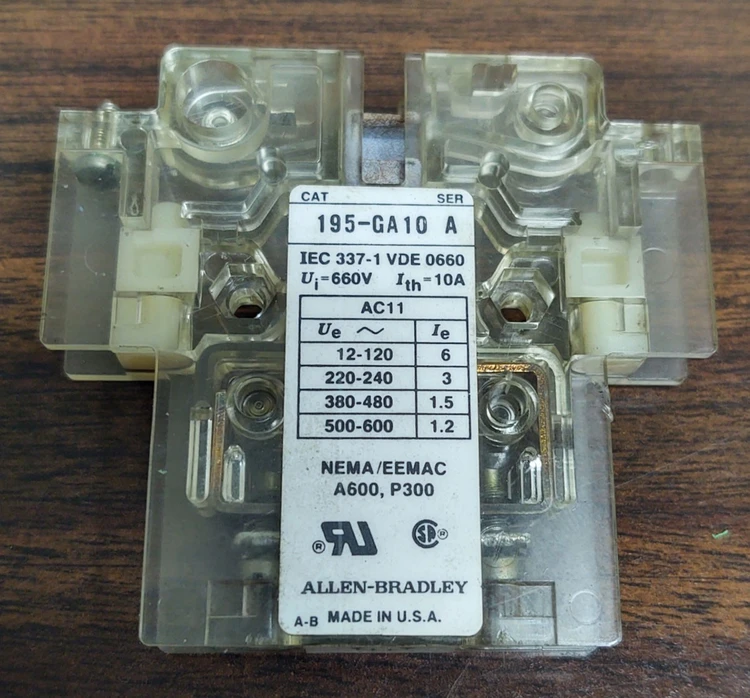 Used Allen-Bradley 195-GA10 Contact Blocks Kentucky US | Edwards Industrial Repair #1017715