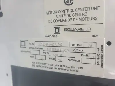 USED SQUARE D MODEL 6
