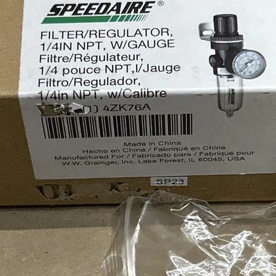 NEW SpeedAire 1/4” NPT 150 Psi Air Pressure Filter/Regulator