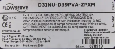 NEW FLOWSERVE 7130-1808FV CONTROL VALVE 0353P2 D3INU-D39PVA-ZPXM 71301808FV
