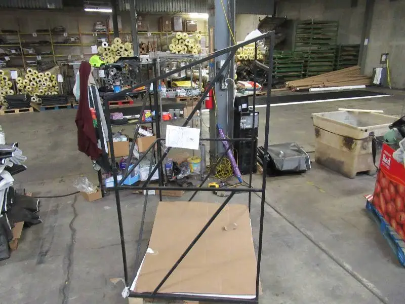 Welded Black Metal Frame Built to Fit Onto Pallets with Angled Roof - Perfect for Projects