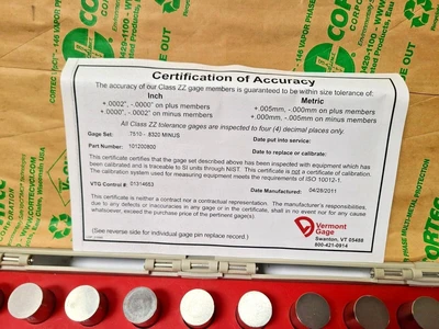 New | in-Stock Vermont Gage 37853489538974 Pin & Plug Gages California US | Amiron Machinery #1495008
