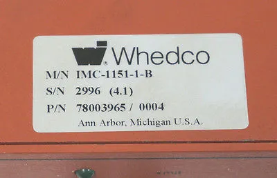 NEW WHEDCO IMC-1151-1-B SERVO CONTROLLER 78003965/0004