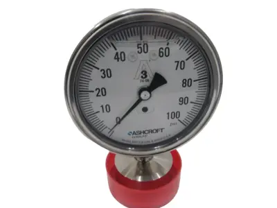 NEW ASHCROFT 35-1032-SL-20L-100# SANITARY GAUGE 3-1/2" 351032SL20L100#