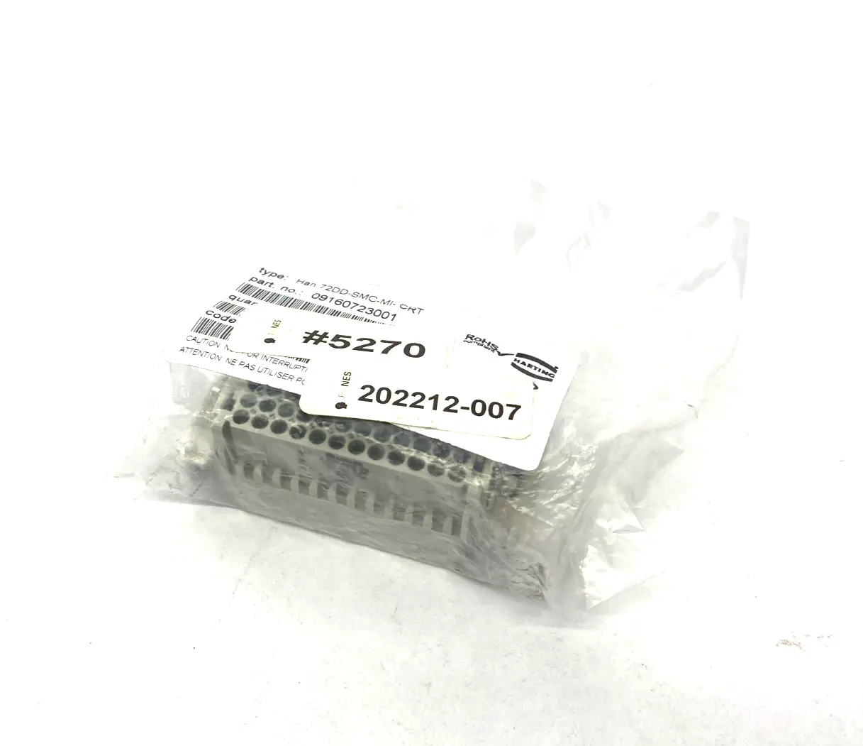 09160723001 | Harting  Crimp Insert Module Han 72DD-SMC-MI-CRT - New