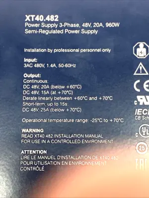 USED PULS DIMENSION 3-PHASE DIN RAIL POWER SUPPLY 48V 20A 960W