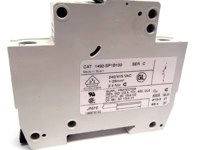 1492-SP1B100 | Allen Bradley  Ser C Miniature Circuit Breaker 10A 1P 277V - Used