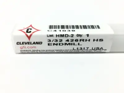 New | in-Stock Cleaveland Square End Mill 3/32" End Mills Michigan US | Maverick Industrial Sales #1397645