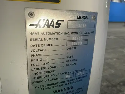 Used 2003 HAAS AUTOMATION SL30TB CNC Lathes Ohio US | HGR 24 #1513594