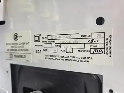 USED SQUARE D MODEL 6