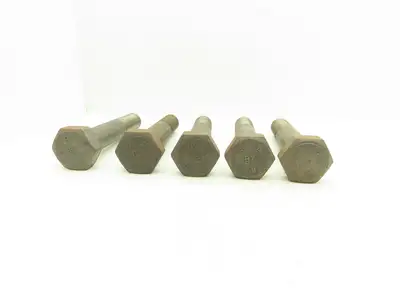 Hex Head Screw, 1-3/4"-5 Thread Size, 10" Long Grade B7 Lot of 5
