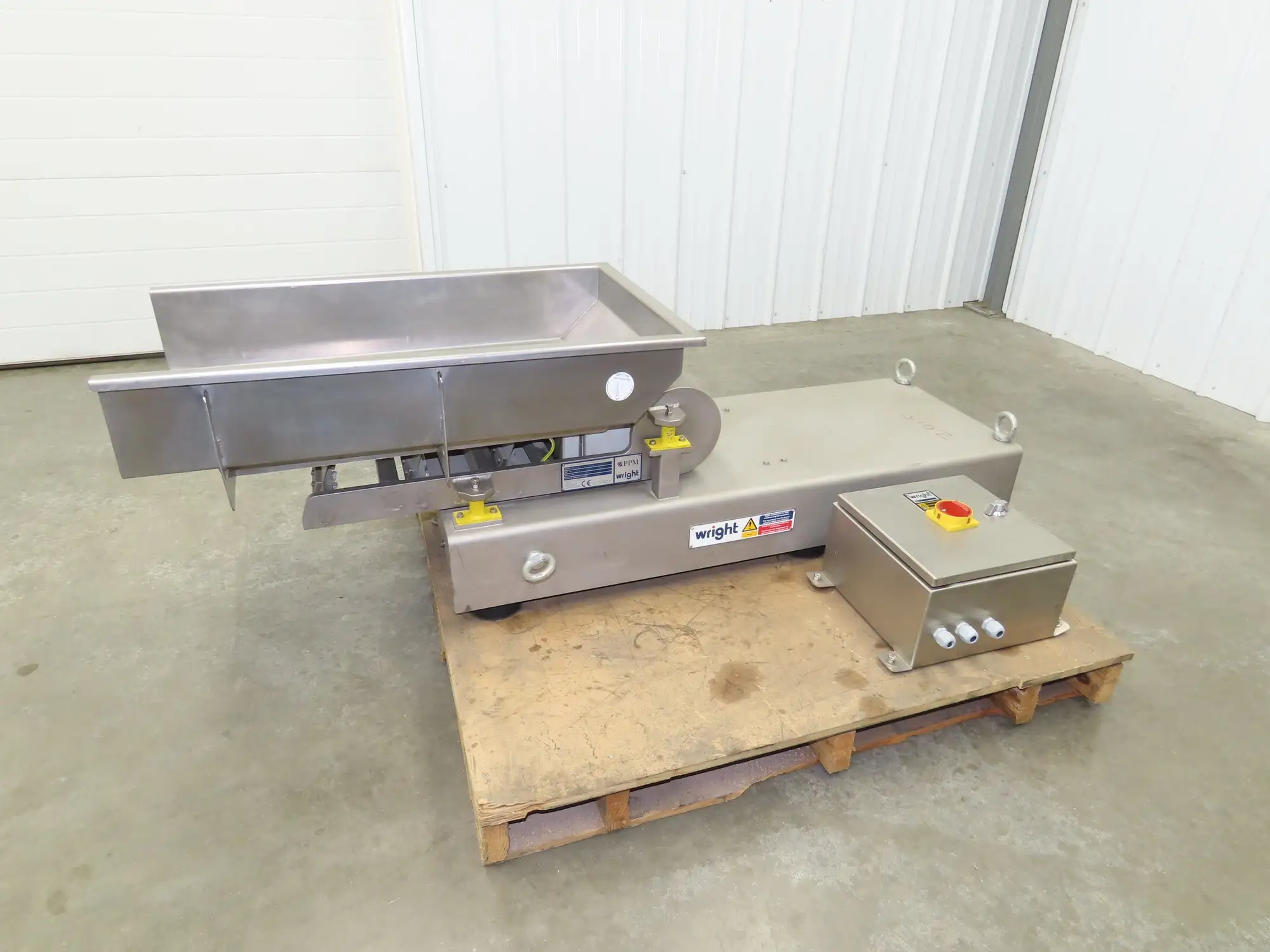 PPM WF450 Wright Linear Vibratory Conveyor Feeder 17.5" W 32.5" Long Stainless
