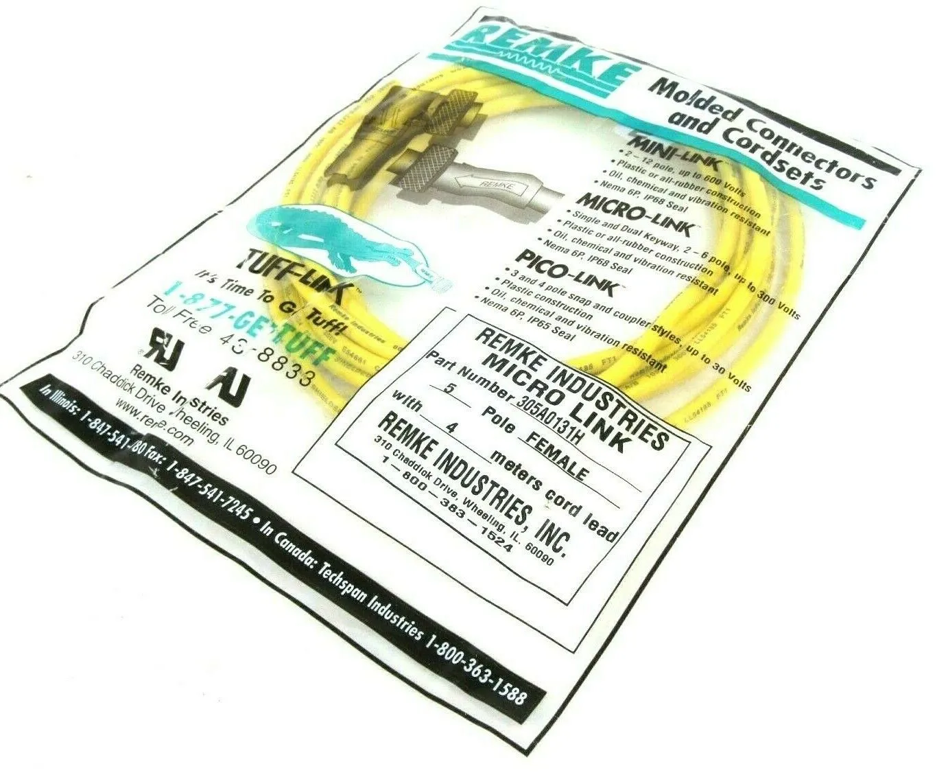 NEW REMKE 305A0131H 5 POLE MICRO-LINK PLUG ASSEMBLY