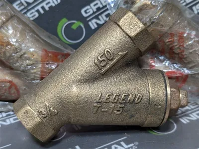 Lot of 3 Legend Valves T-15 Cast Bronze Y-Strainers 3/4" New