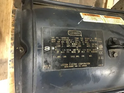 Webster Air Compressor w/Leeson CVB C215T34DC2B L Electric Motor 10/15HP