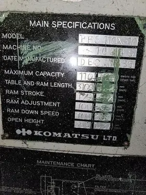 Used KOMATSU PHS110X3 Misc Industrial Equipment Kentucky US | Aucto #565351
