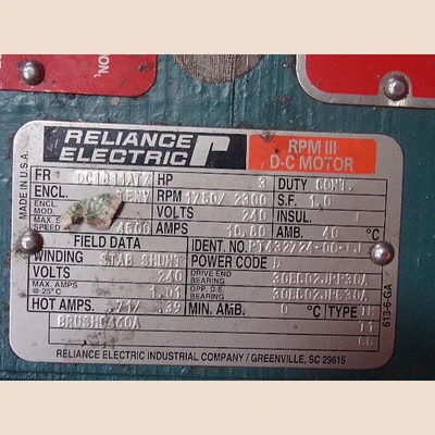 Reliance 3 HP Motor