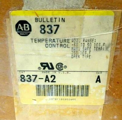 NEW ALLEN BRADLEY 837-A2 TEMPERATURE CONTROL SER.A 837A2