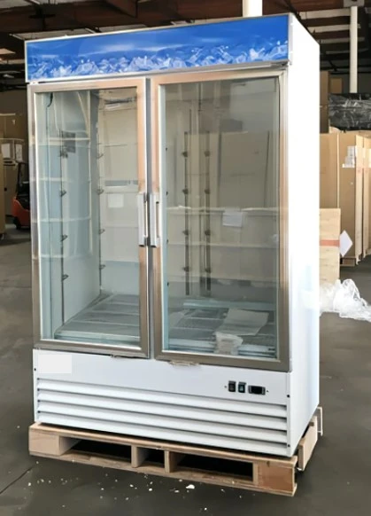 171-0101 53” Glass 2 Door Self Contained Reach In Freezer