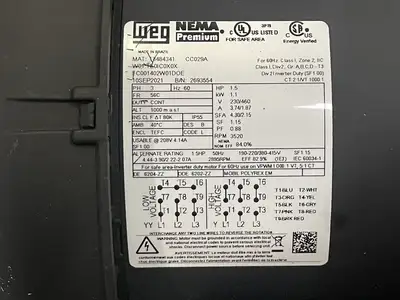New | in-Stock 2021 WEG FC001402W01DOE Motors (misc) British Columbia CA | Lenmark #247095