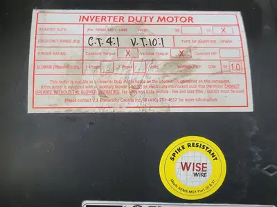 1 hp, 575 volts, 3470 rpm, B56C Electric Motor