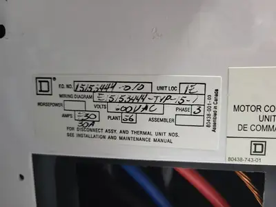 USED SQUARE D MODEL 6