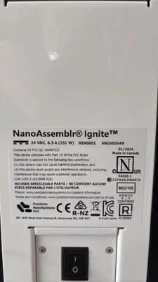 Used PRECISION NANOSYSTEMS IGNITE NANOASSEMBLR NANOSYSTEM Homogenizers New Jersey US | Bionex Scientific LLC #1085153