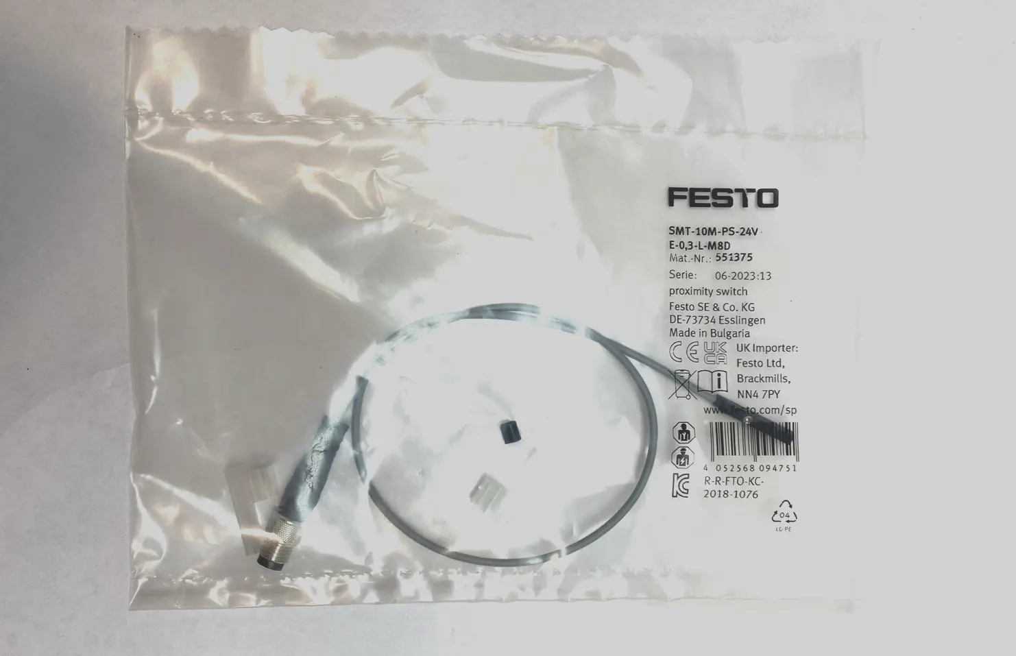 SMT-10M-PS-24V-E-0.3-L-M8D | Festo  Proximity Switch 551375 - New