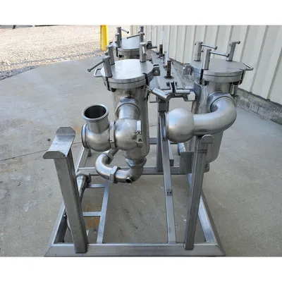 Used Stainless Steel Sanitary Basket Strainer Filter Housings [rack of three]