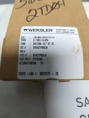 New | in-Stock WEKSLER BY4CYPM2LW Universal Pressure Meters Ohio US | Surplus Asset Holdings #1240062