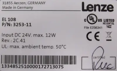 NEW LENZE EL108 TOUCHSCREEN DISPLAY 8" HMI 24VDC W/ WINDOWS CE 3253-11