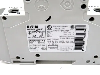 NEW EATON FAZ-D25/1-NA-SP CIRCUIT BREAKER FAZD251NASP