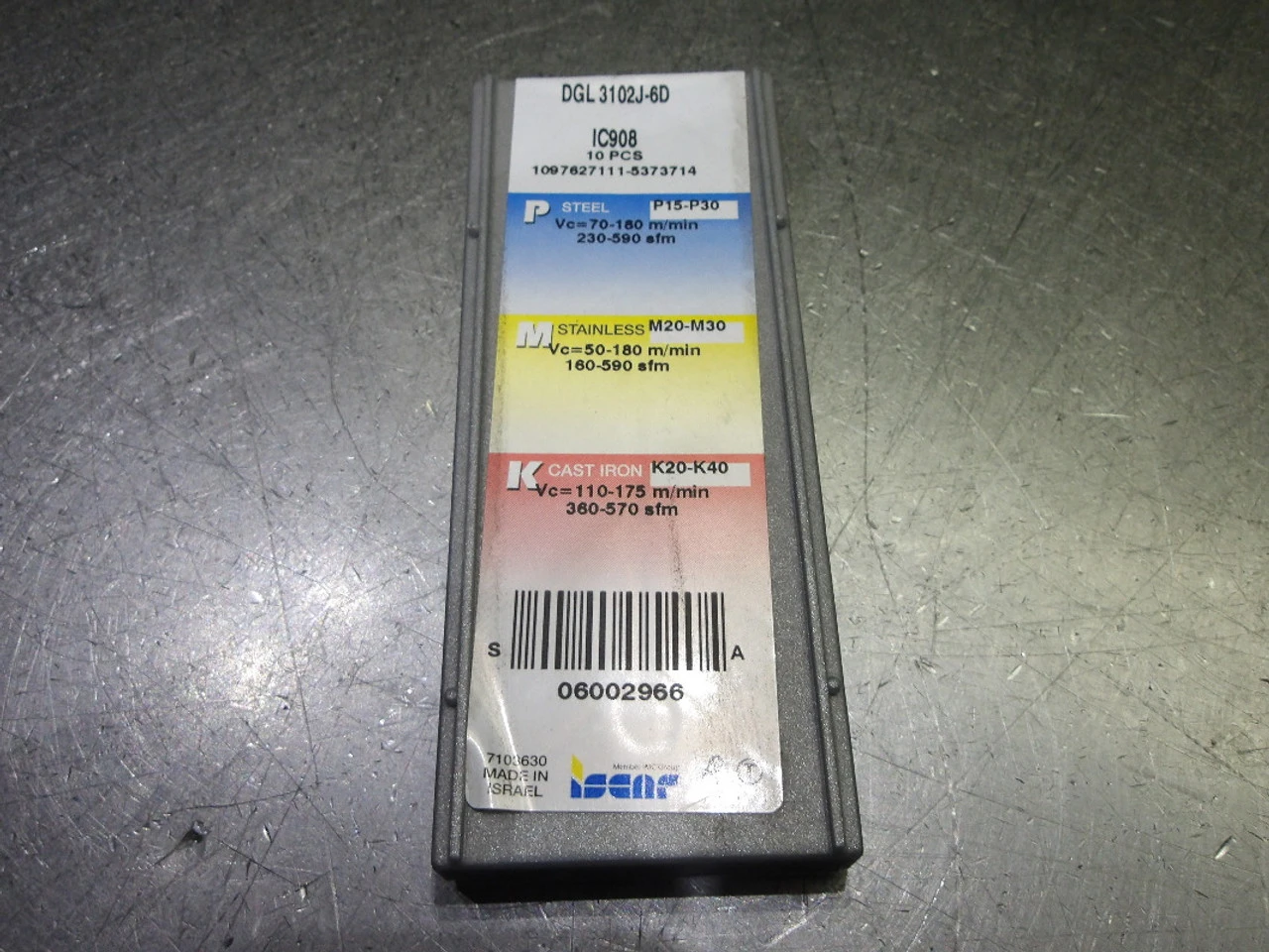 Iscar Carbide Grooving Inserts QTY10 DGL3102J-6D IC908 (LOC92)
