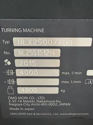 Used DMG MORI NLX 2500/700 2 AXIS CNC LATHE WITH CHIP BLASTER AND CONVEYOR CNC Lathes | Harbor Machinery Inc. #1283417