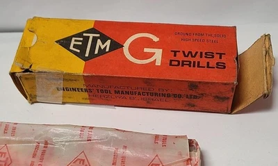Lot of 12 ETM Twist Drill 11.1 mm HSS High Speed Steel Made in Israel