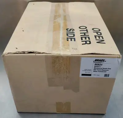 USED Brady 86821 OptiServ Mechanical Hands Free Roll Tow Dispenser, Black