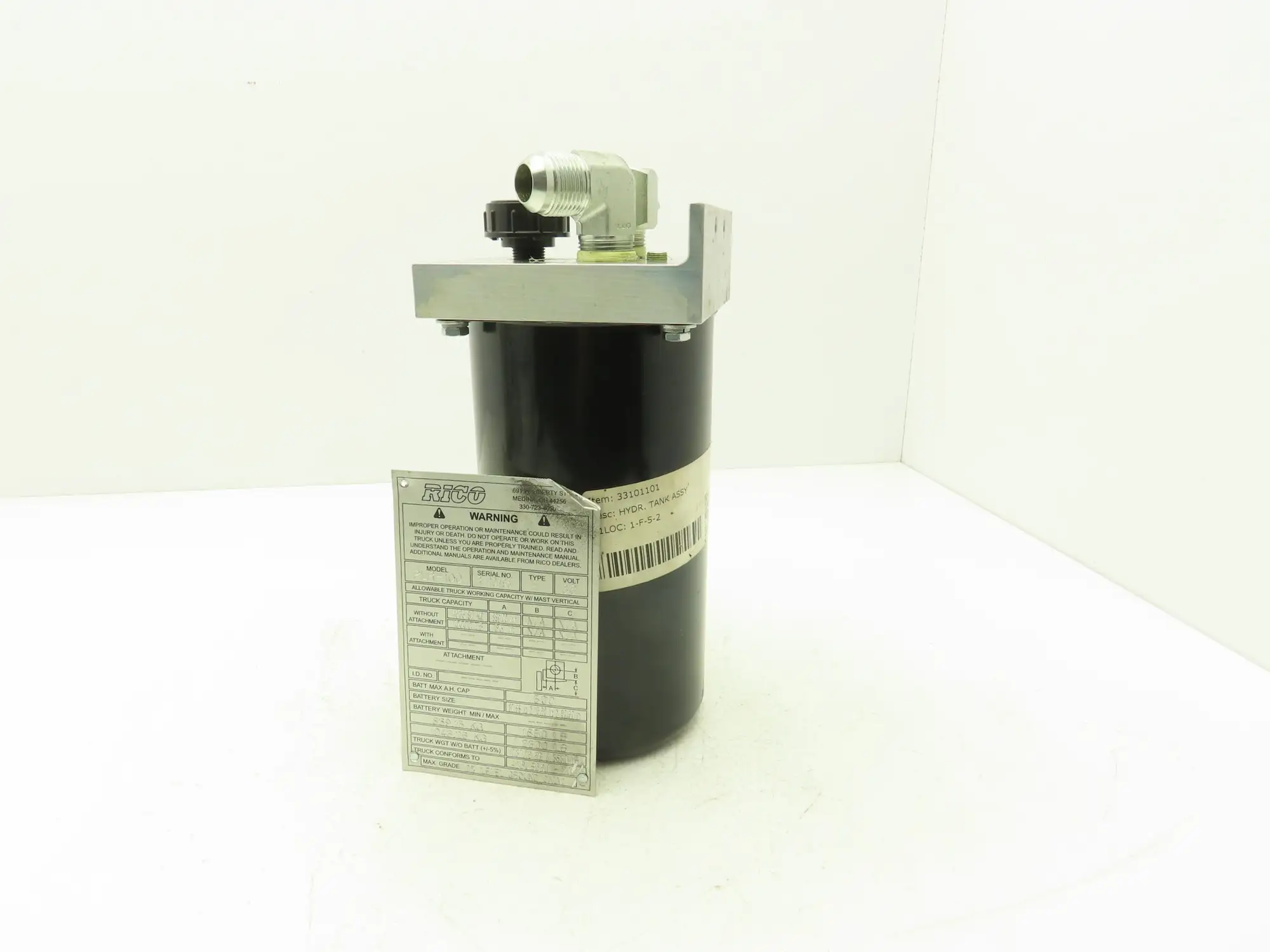Rico 33101101 Hydraulic Tank Assembly 2.5 Liter Off Rico PLR-100 Platform Truck