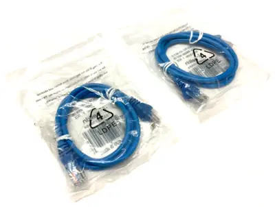 A3L791-03-BLU-S | Belkin  Cat5 Snagless Patch Cable RJ45 to RJ45 3' Length LOT OF 2 - New