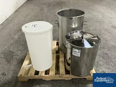 Unknown Assorted Plastic and Stainless Steel Tanks