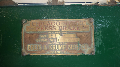 U14590C Chicago 5L7 press brake