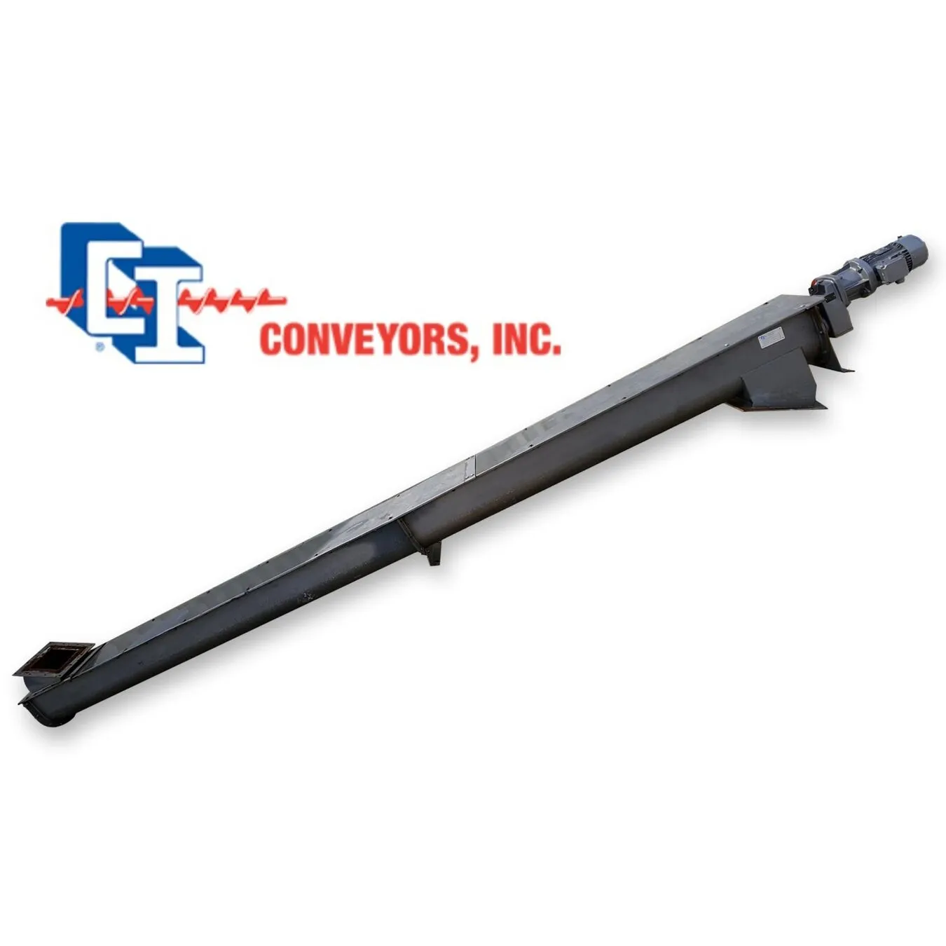 Used CI Conveyors Inc 11" Dia. X 20'-9"L Mild Steel Industrial Screw Auger 3HP