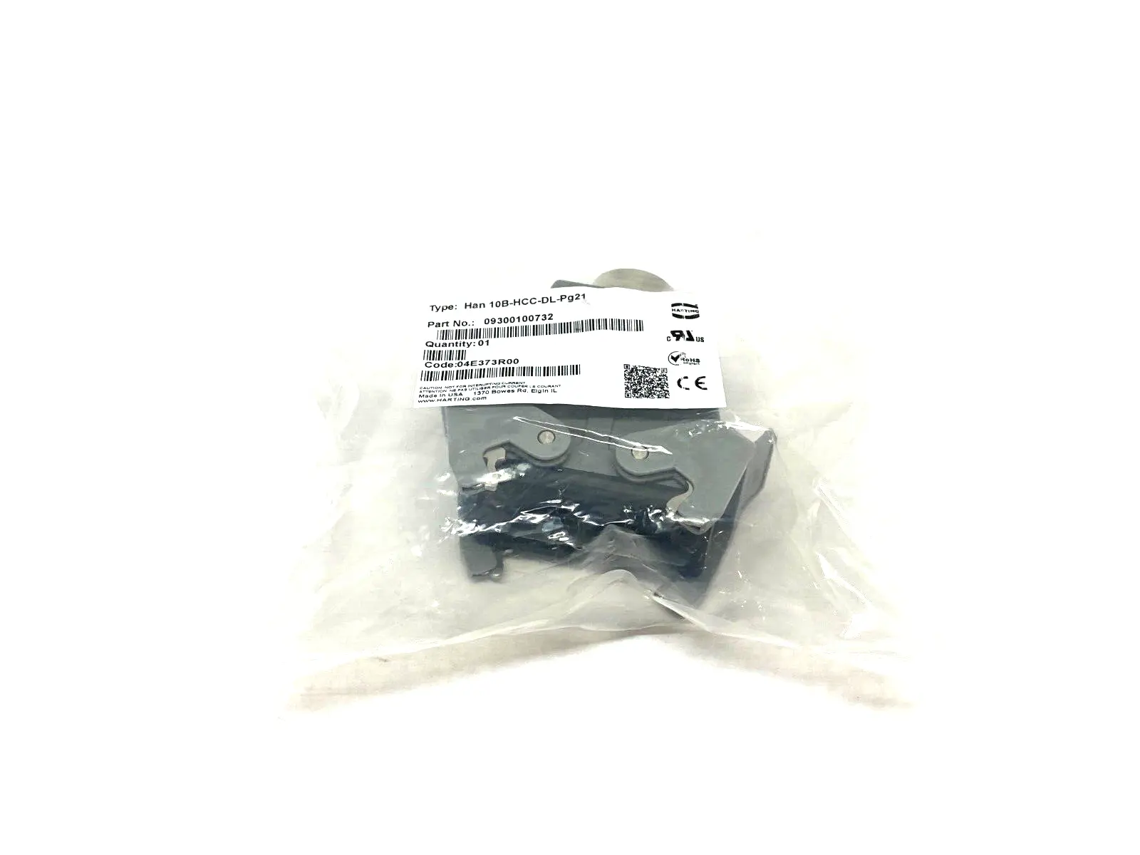 09300100732 | Harting  Heavy Duty Hood Coupler Han 10B-HCC-DL-Pg21 - New