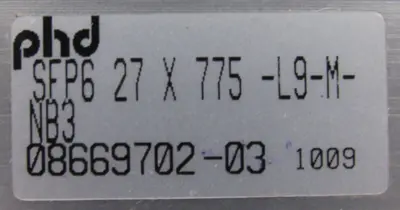 NEW PHD 08669702-03 PNEUMATIC SLIDE CYLINDER SFP627 x 775-L9-M-NB3 0866970203