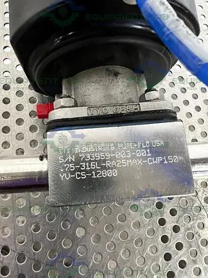 USED ITT PURE-FLO A208 DIAPHRAGM 4-WAY VALVES 90PSI W/ 3/4" AND 1" SANITARY FITTINGS