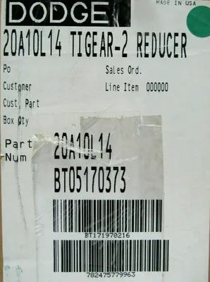 NEW DODGE 20A10L14 TIGEAR-2 REDUCER 10:1