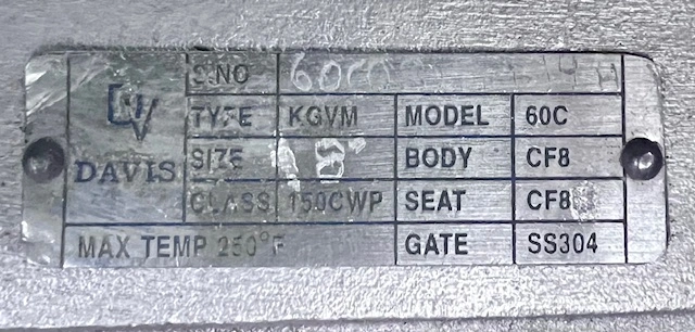 Used Davis 60C Valves/Fittings Minnesota US | Peak Machinery, Inc. #284907