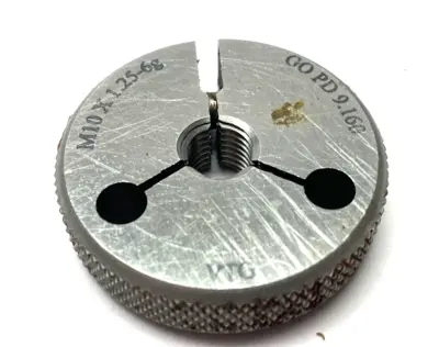 USED VERMONT GAGE THREADED RING GAUGE M10X1.25-6G GO PD 9.160