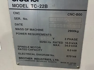 2008 BROTHER TC-22B-0 Vertical Machining Centers | Mohawk Machinery (6)